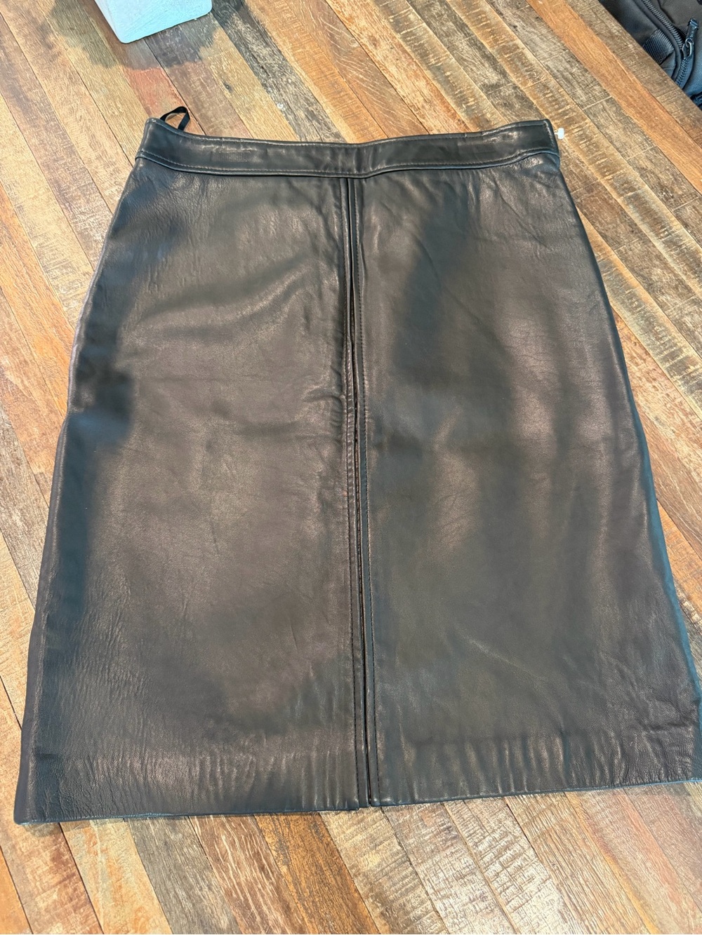 Vintage DKNY Petite Leather A-Line Skirt